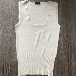 Akris Cream Square Neck Elegant Top